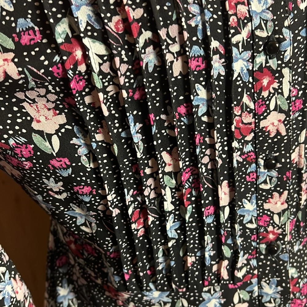 NANETTE NANETTE LAPORE  Floral Pleated Pintuck Shirt Dress - Picture 9 of 10
